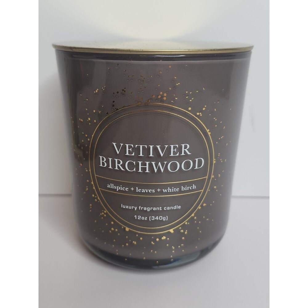 Bellevue Luxury Fragrant Candle Vetiver Birchwood 12 oz Soy Blend 2 Wick